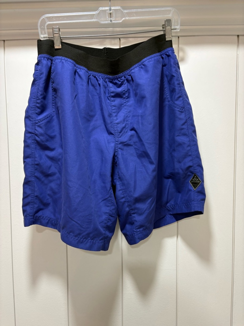 Prana Vaha Shorts Men's Medium Royal Blue Elastic Waistband Lightweight Outdoor